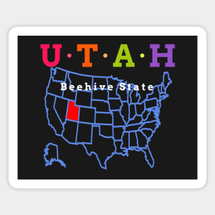 Utah, USA. Beehive State. (With Map) Sticker
